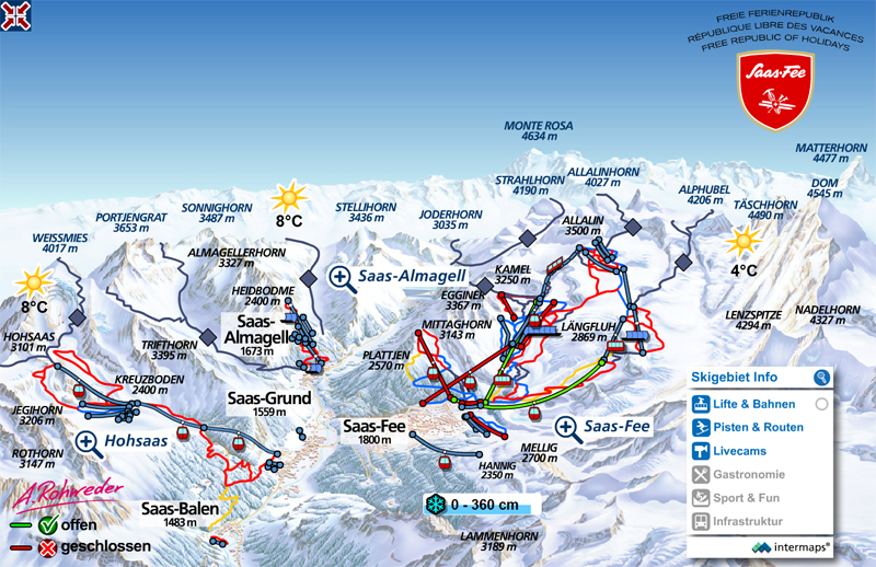 Skiregion Saastal Saa Fee Skiurlaub Skireisen
