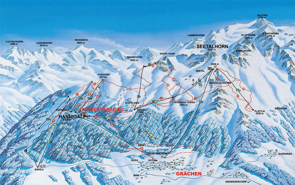 Skiregion Gr�chen Skiurlaub Skireisen