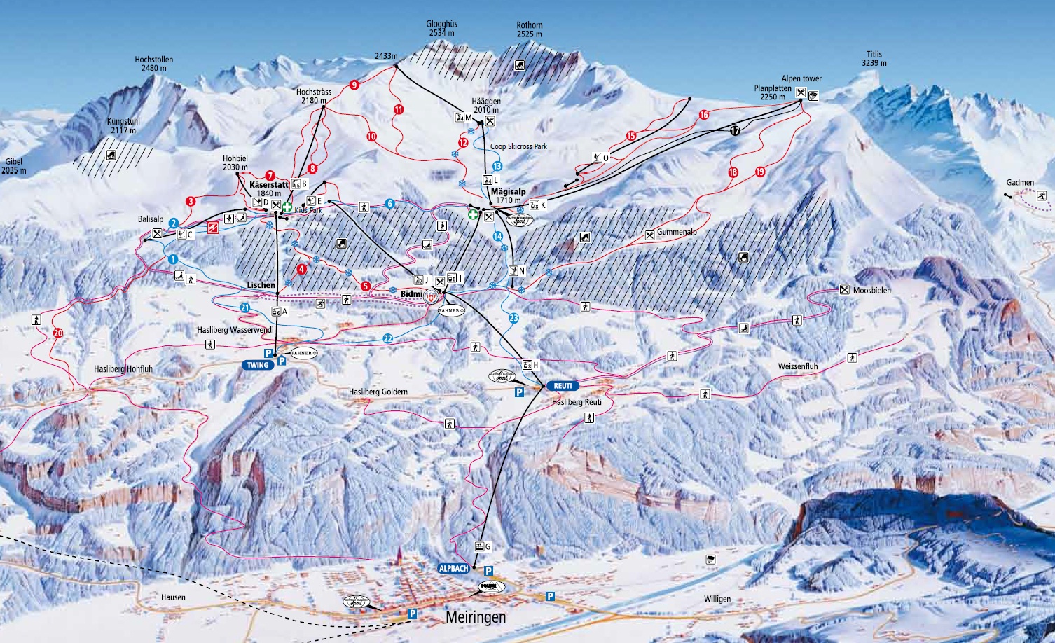 Skigebiet Meiringen-Hasliberg - Skiurlaub mit bed-and-ski