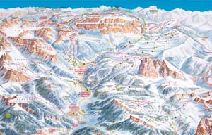 Skiregion Grden Canazei Val di Fassa Super Dolomiti Italien  Skiurlaub Skireisen